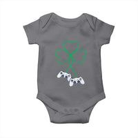 Video Game Lover St Patricks Day with Shamrock Controllers Baby Onesie