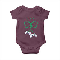 Video Game Lover St Patricks Day with Shamrock Controllers Baby Onesie