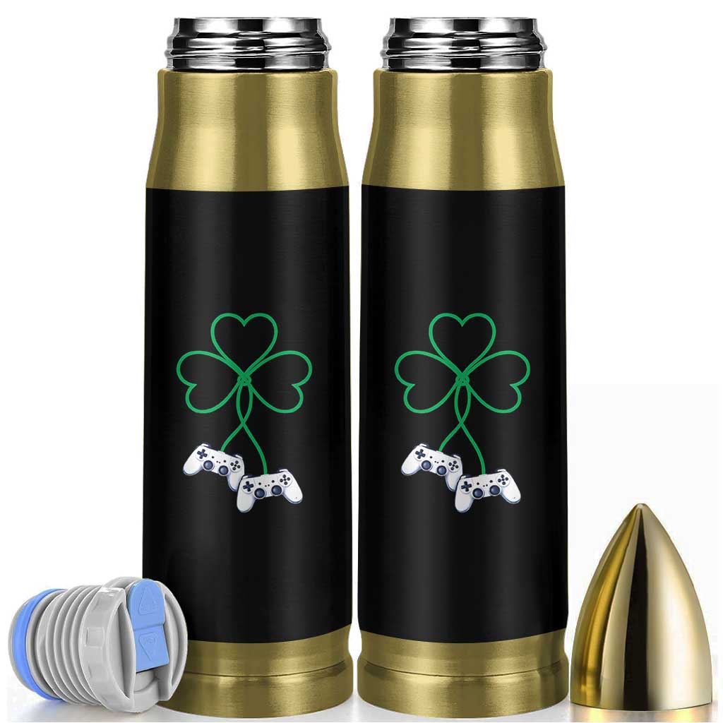 Video Game Lover St Patricks Day with Shamrock Controllers Bullet Tumbler