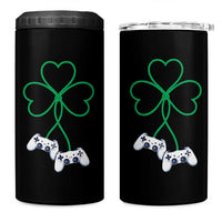 Video Game Lover St Patricks Day with Shamrock Controllers 4 in 1 Can Cooler Tumbler