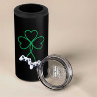 Video Game Lover St Patricks Day with Shamrock Controllers 4 in 1 Can Cooler Tumbler