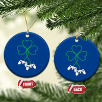 Video Game Lover St Patricks Day with Shamrock Controllers Ceramic Ornament