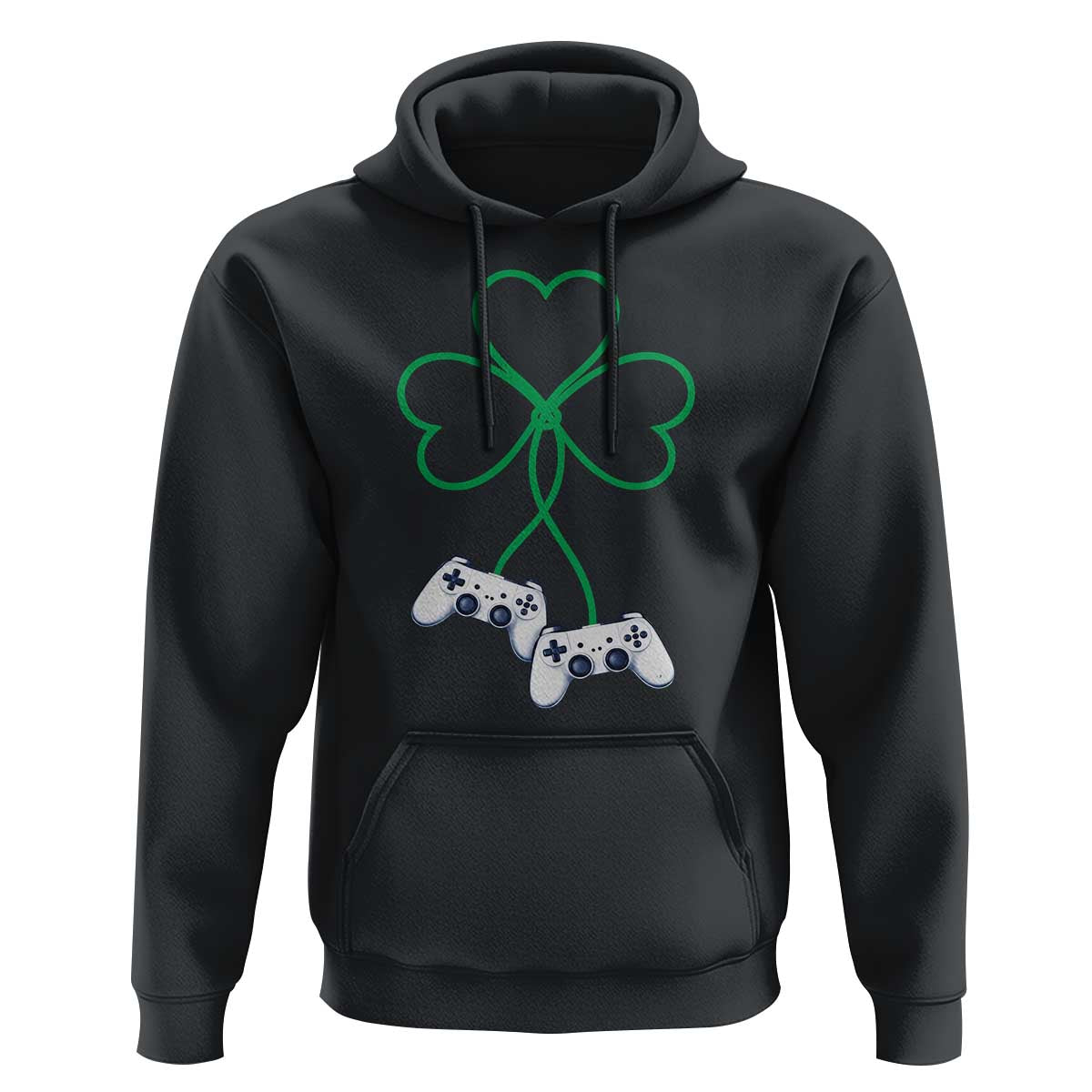 Video Game Lover St Patricks Day with Shamrock Controllers Hoodie