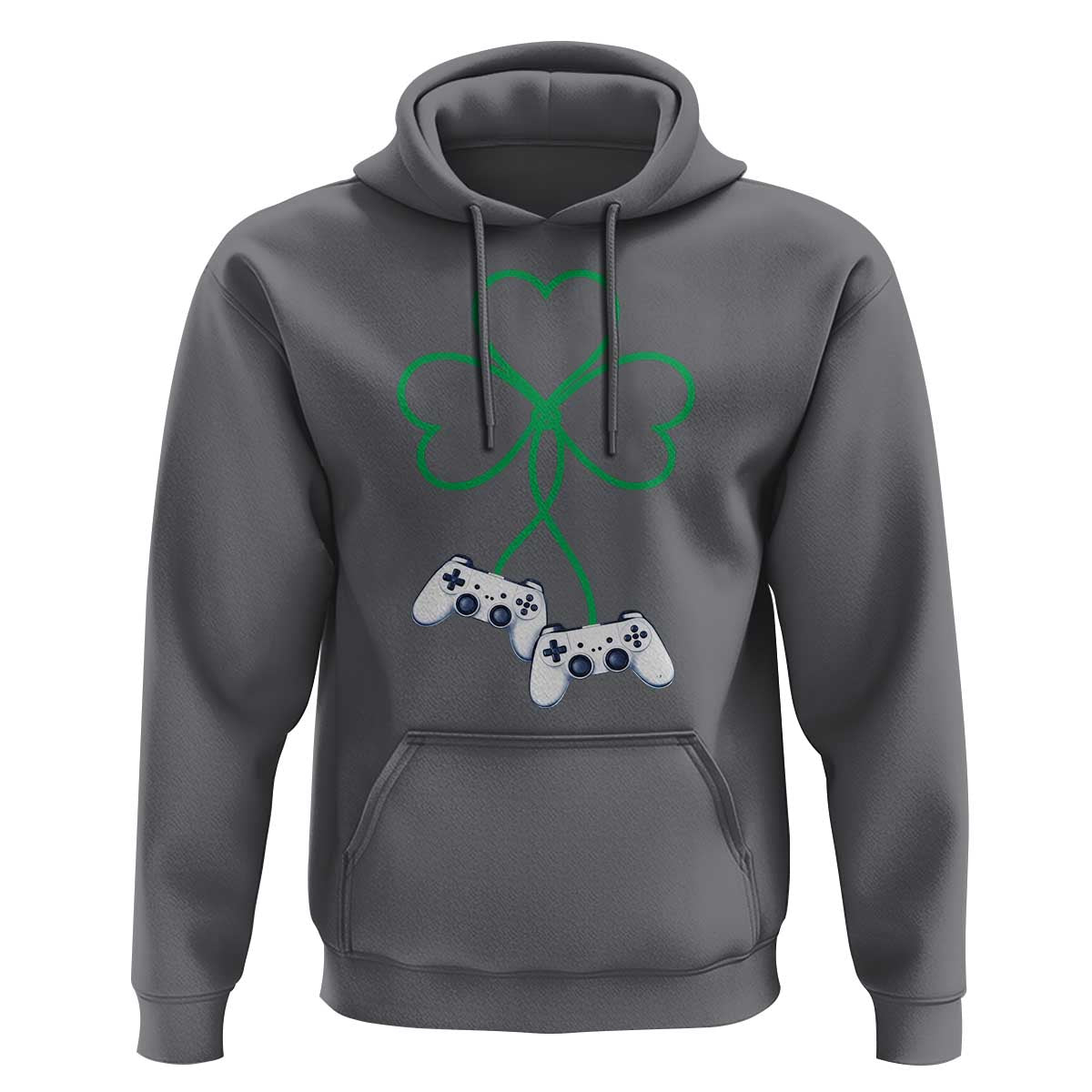 Video Game Lover St Patricks Day with Shamrock Controllers Hoodie