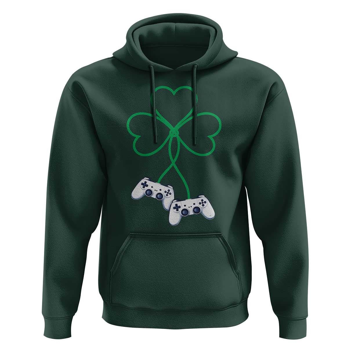 Video Game Lover St Patricks Day with Shamrock Controllers Hoodie