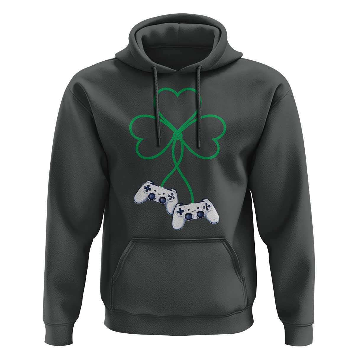 Video Game Lover St Patricks Day with Shamrock Controllers Hoodie