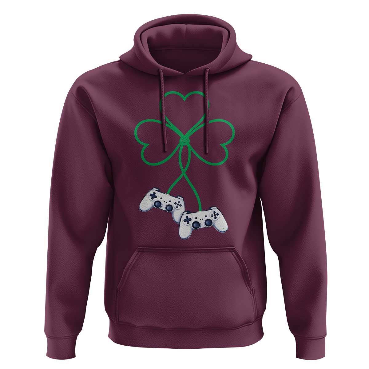 Video Game Lover St Patricks Day with Shamrock Controllers Hoodie