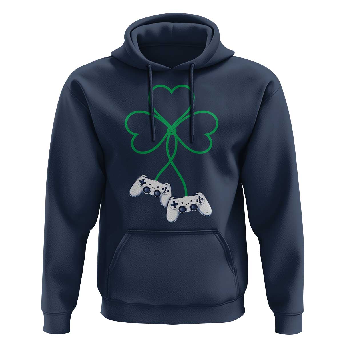 Video Game Lover St Patricks Day with Shamrock Controllers Hoodie