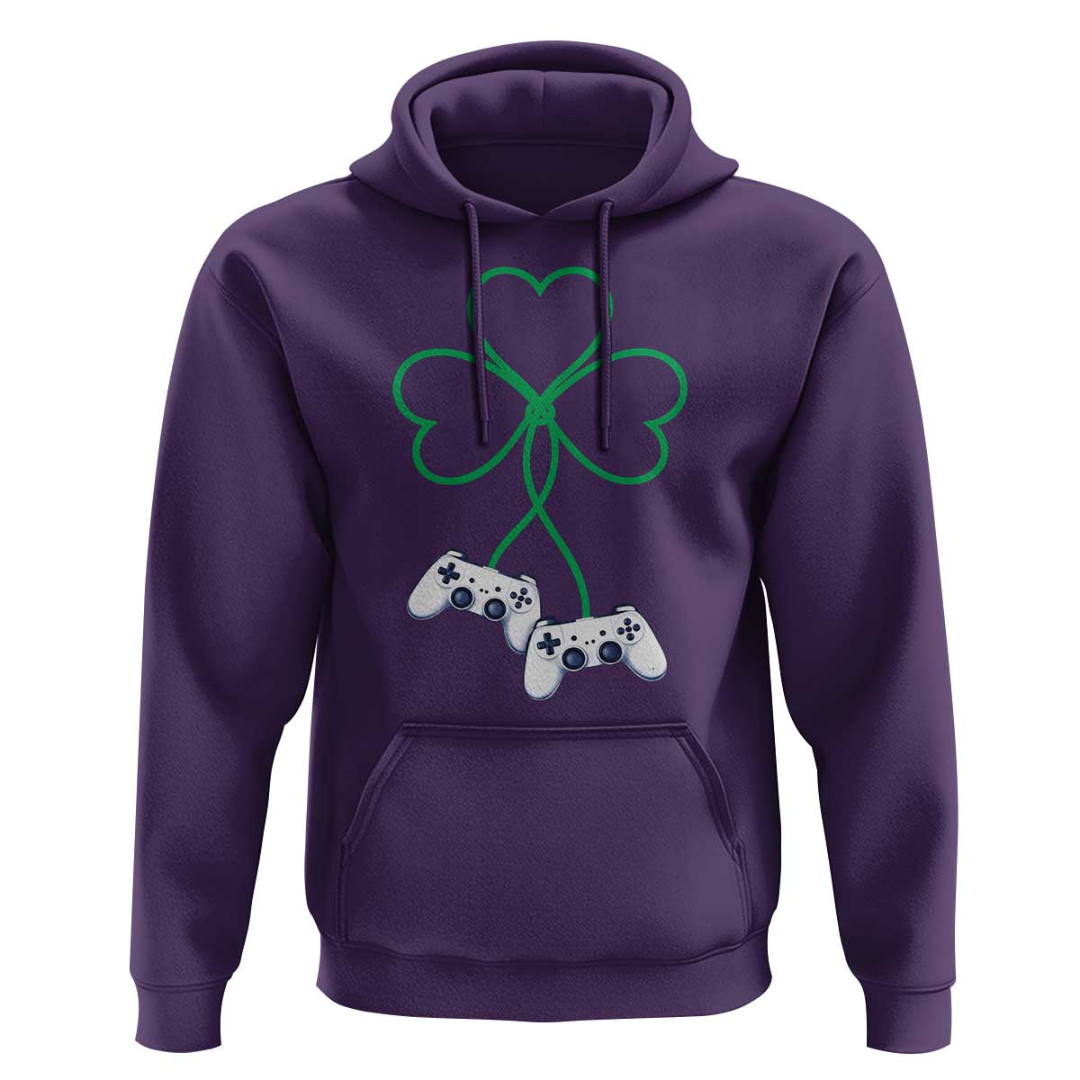 Video Game Lover St Patricks Day with Shamrock Controllers Hoodie