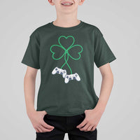 Video Game Lover St Patricks Day with Shamrock Controllers T Shirt For Kid