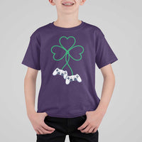 Video Game Lover St Patricks Day with Shamrock Controllers T Shirt For Kid