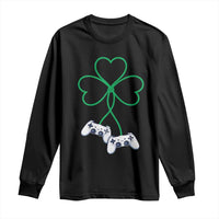 Video Game Lover St Patricks Day with Shamrock Controllers Long Sleeve Shirt
