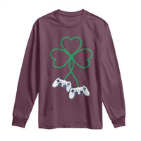 Video Game Lover St Patricks Day with Shamrock Controllers Long Sleeve Shirt