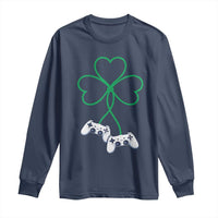Video Game Lover St Patricks Day with Shamrock Controllers Long Sleeve Shirt