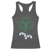 Video Game Lover St Patricks Day with Shamrock Controllers Racerback Tank Top