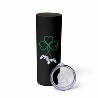 Video Game Lover St Patricks Day with Shamrock Controllers Skinny Tumbler