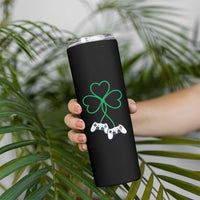 Video Game Lover St Patricks Day with Shamrock Controllers Skinny Tumbler