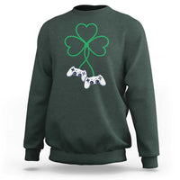 Video Game Lover St Patricks Day with Shamrock Controllers Sweatshirt