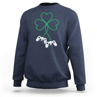 Video Game Lover St Patricks Day with Shamrock Controllers Sweatshirt