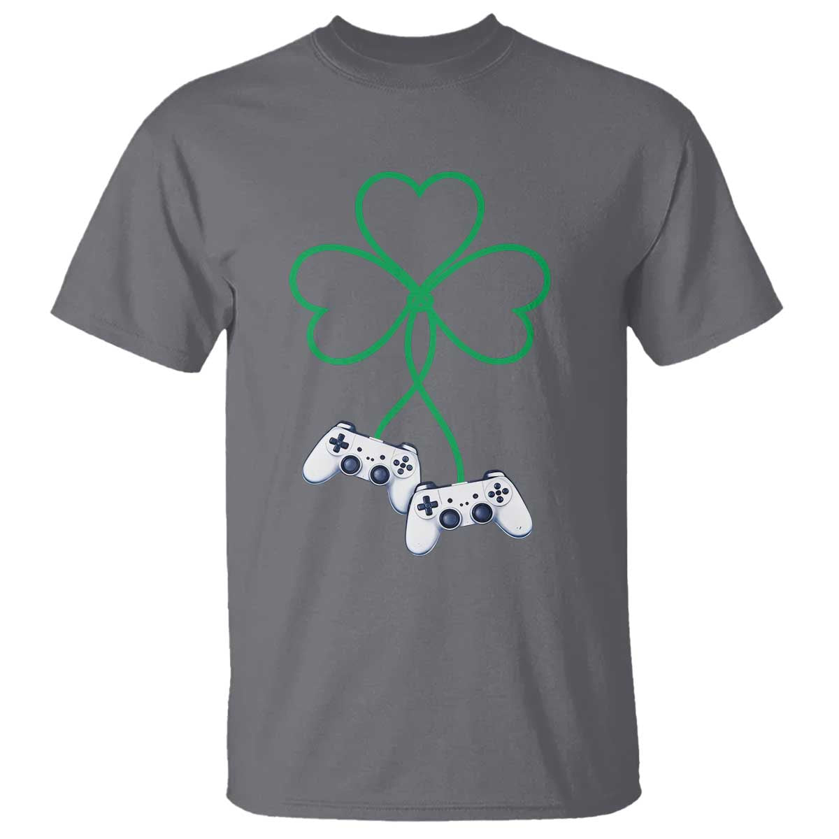 Video Game Lover St Patricks Day with Shamrock Controllers T Shirt