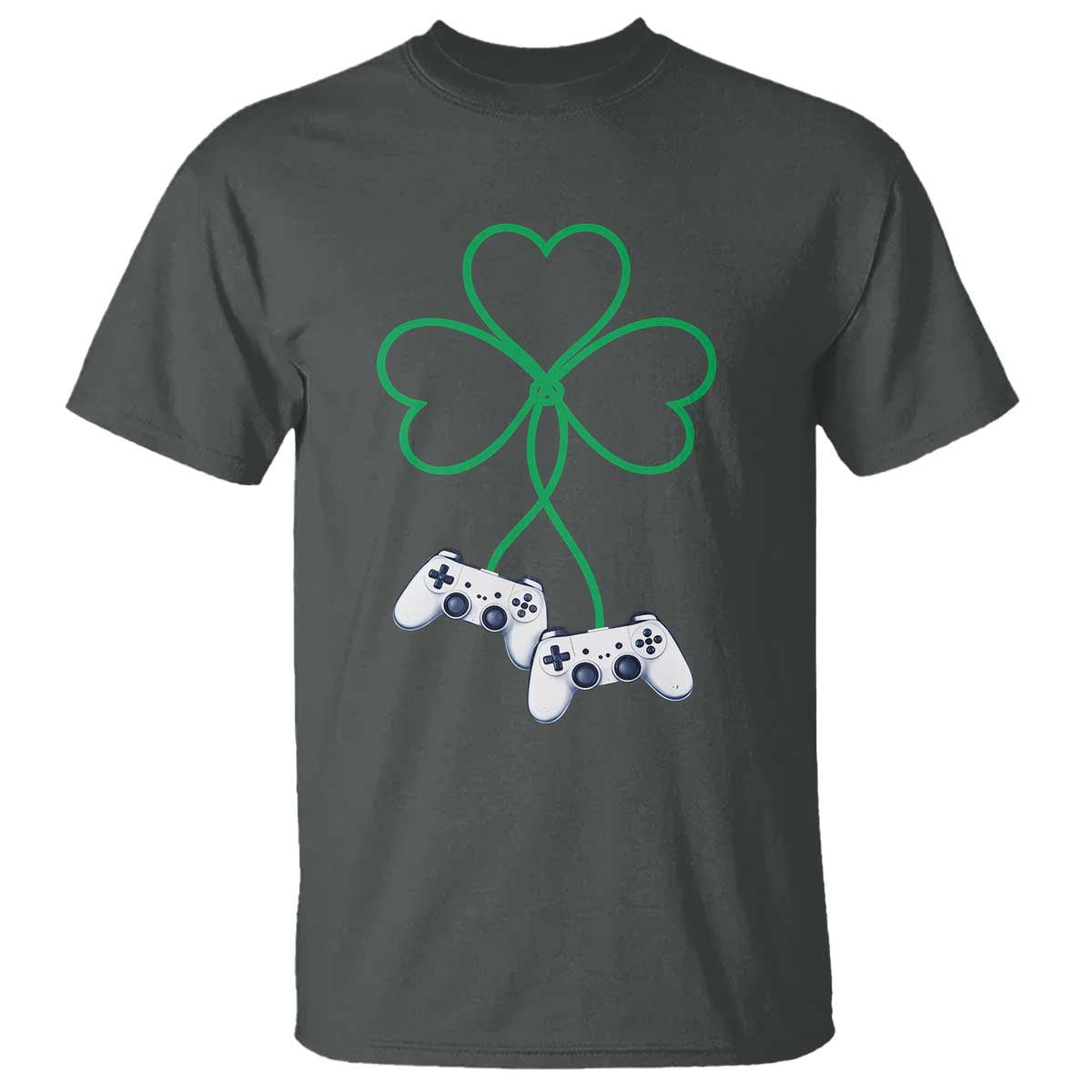 Video Game Lover St Patricks Day with Shamrock Controllers T Shirt