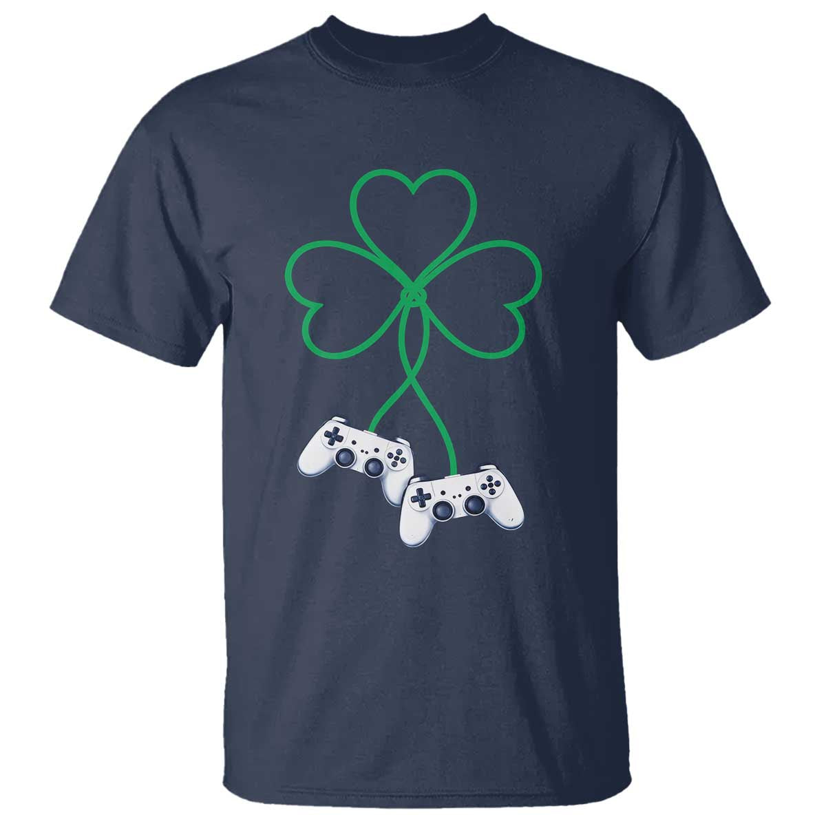 Video Game Lover St Patricks Day with Shamrock Controllers T Shirt