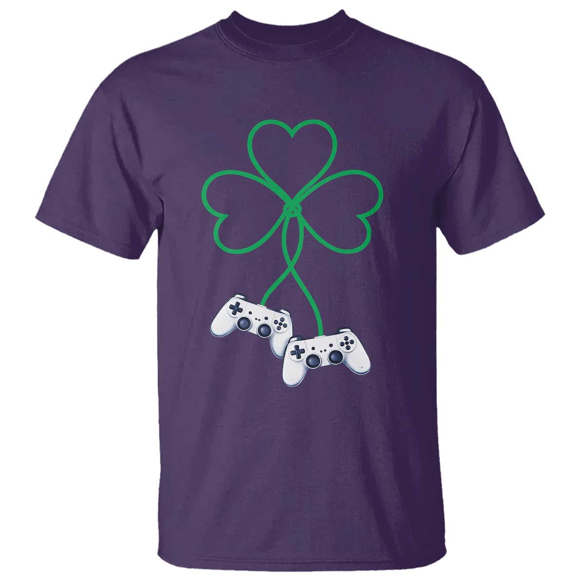 Video Game Lover St Patricks Day with Shamrock Controllers T Shirt