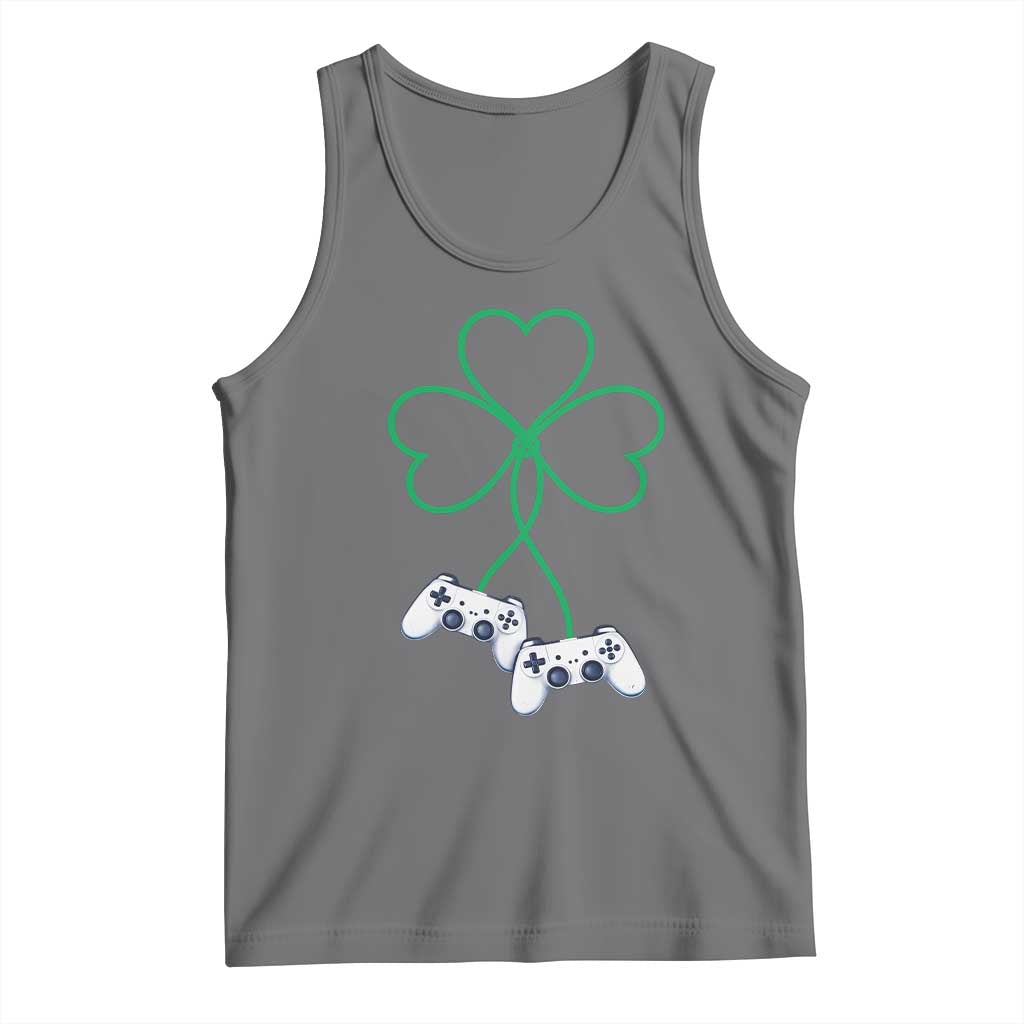 Video Game Lover St Patricks Day with Shamrock Controllers Tank Top