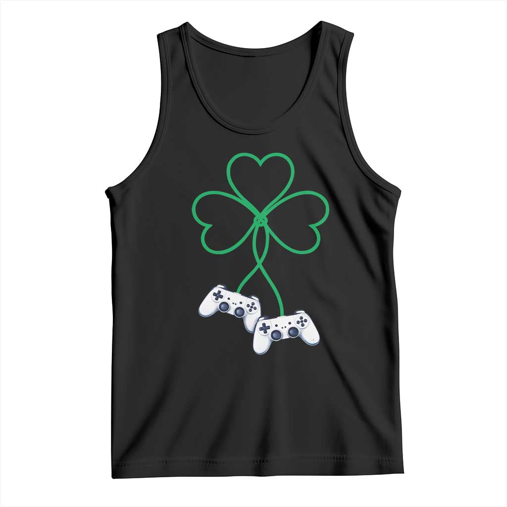 Video Game Lover St Patricks Day with Shamrock Controllers Tank Top