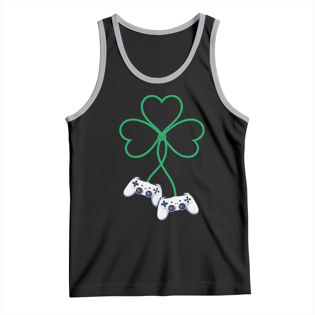 Video Game Lover St Patricks Day with Shamrock Controllers Tank Top