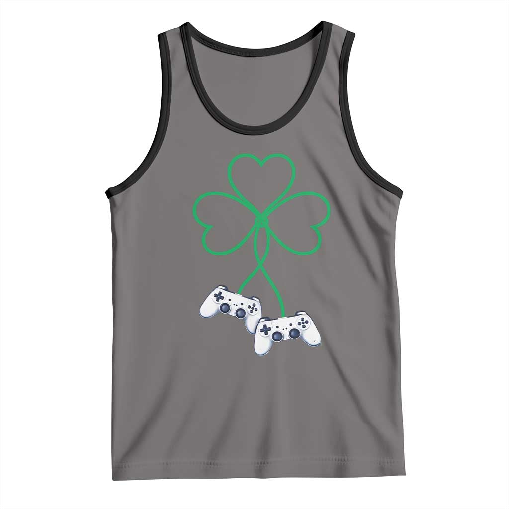 Video Game Lover St Patricks Day with Shamrock Controllers Tank Top