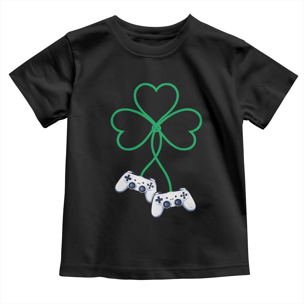 Video Game Lover St Patricks Day with Shamrock Controllers Toddler T Shirt