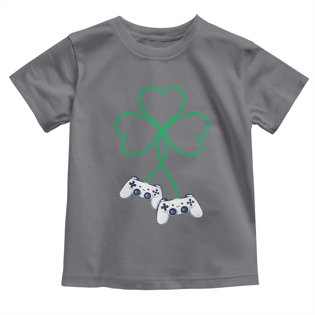 Video Game Lover St Patricks Day with Shamrock Controllers Toddler T Shirt