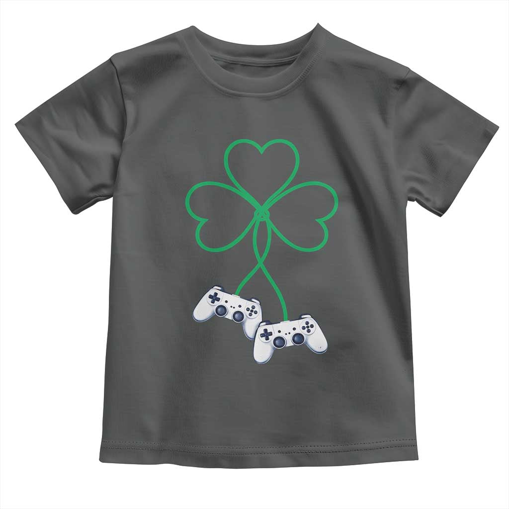 Video Game Lover St Patricks Day with Shamrock Controllers Toddler T Shirt