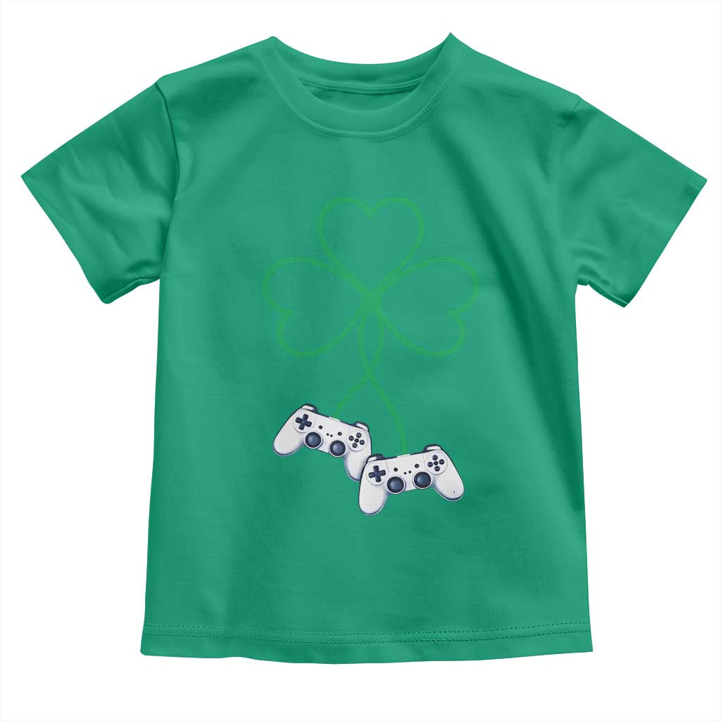 Video Game Lover St Patricks Day with Shamrock Controllers Toddler T Shirt