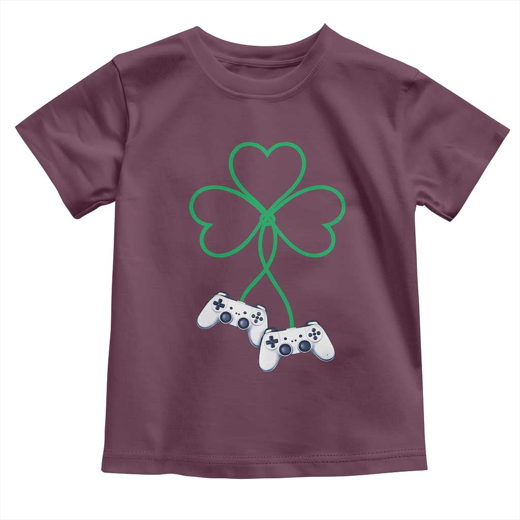 Video Game Lover St Patricks Day with Shamrock Controllers Toddler T Shirt