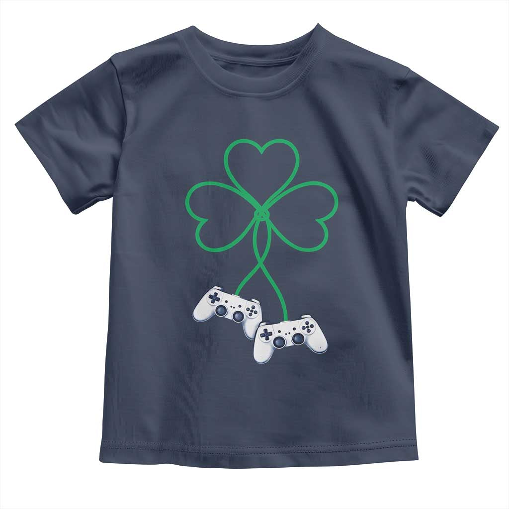 Video Game Lover St Patricks Day with Shamrock Controllers Toddler T Shirt