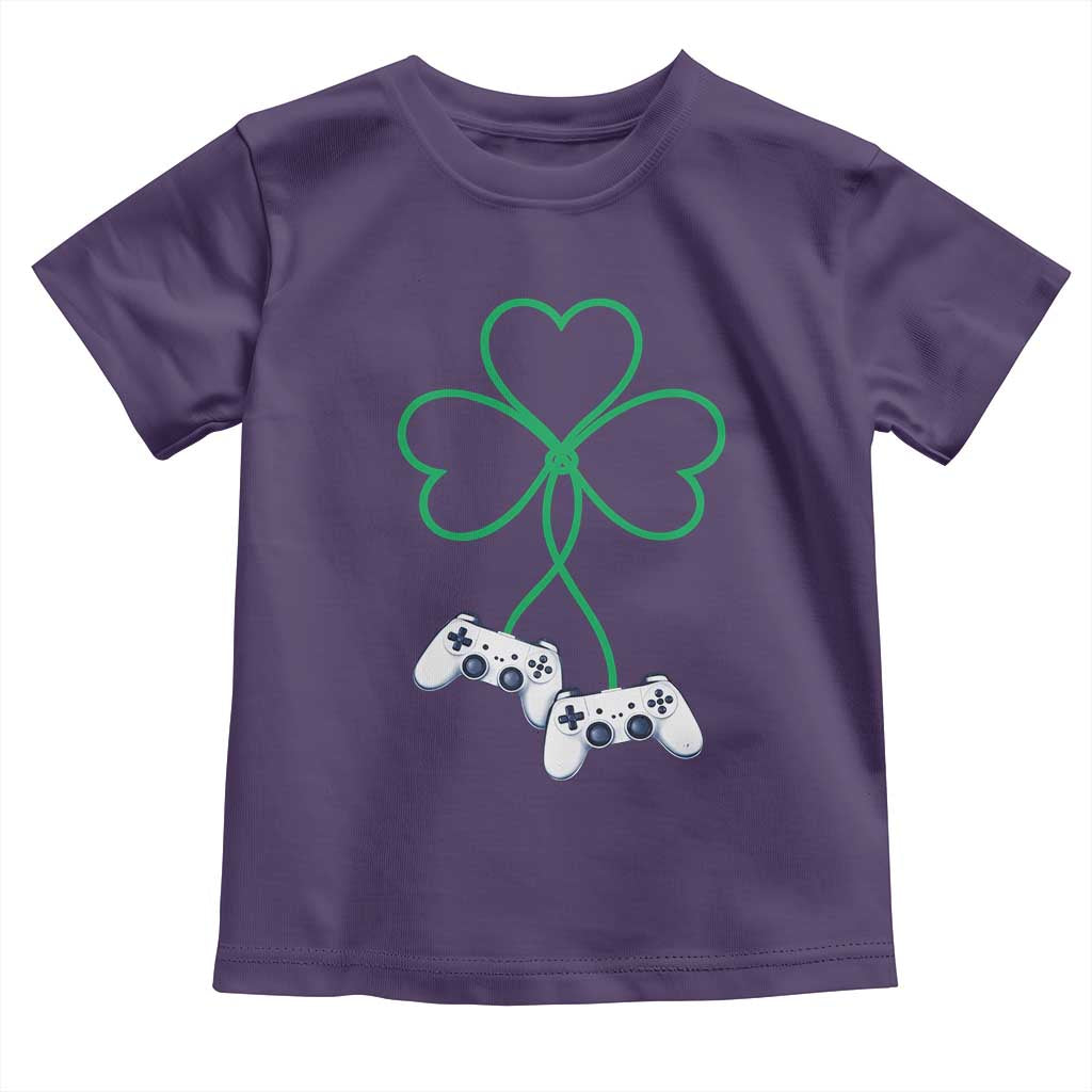 Video Game Lover St Patricks Day with Shamrock Controllers Toddler T Shirt