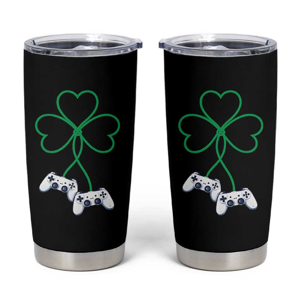 Video Game Lover St Patricks Day with Shamrock Controllers Tumbler Cup