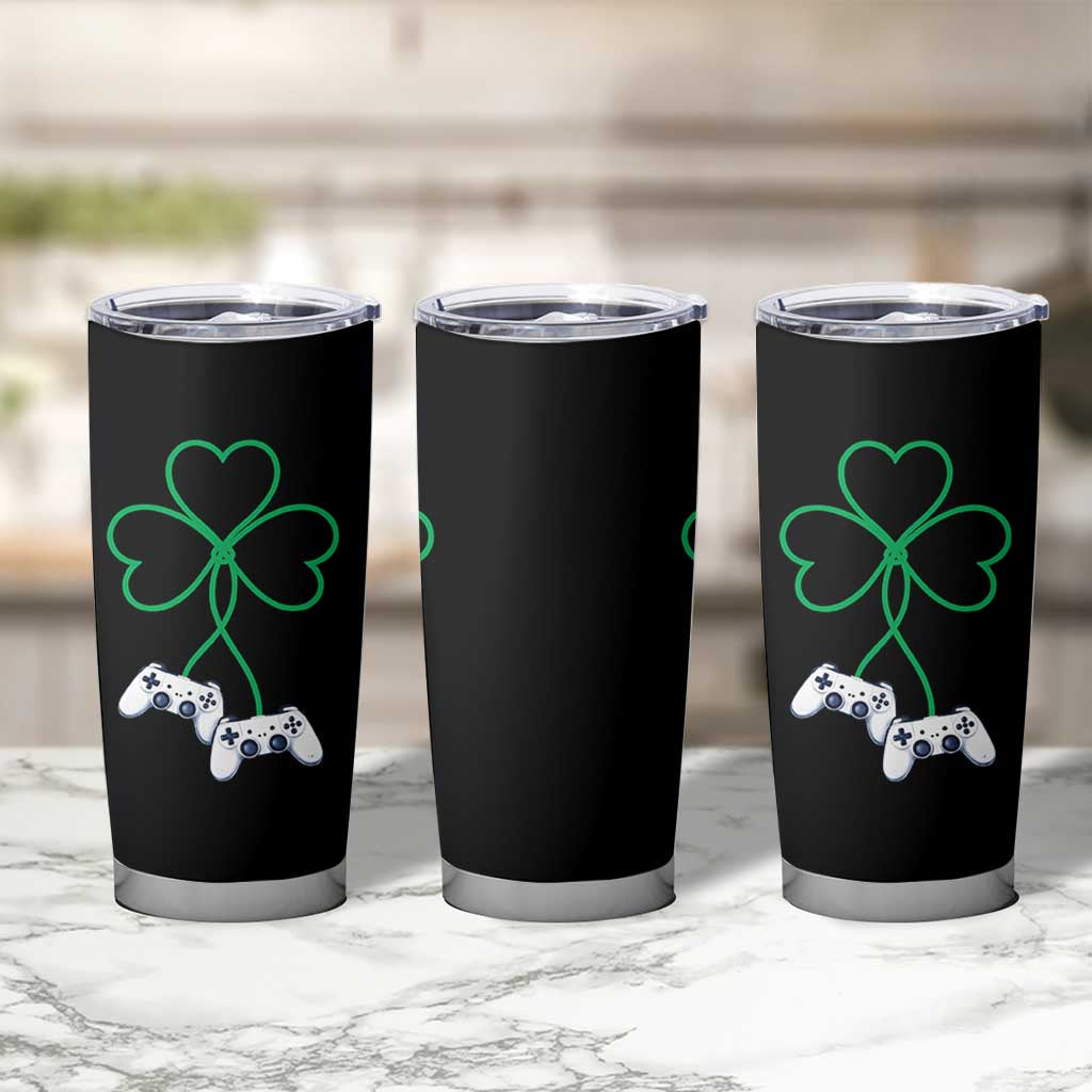 Video Game Lover St Patricks Day with Shamrock Controllers Tumbler Cup