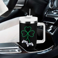 Video Game Lover St Patricks Day with Shamrock Controllers Tumbler With Handle