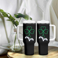 Video Game Lover St Patricks Day with Shamrock Controllers Tumbler With Handle