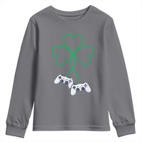 Video Game Lover St Patricks Day with Shamrock Controllers Youth Sweatshirt