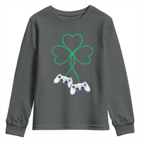Video Game Lover St Patricks Day with Shamrock Controllers Youth Sweatshirt