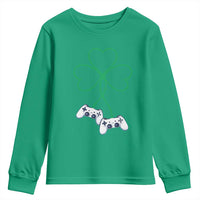 Video Game Lover St Patricks Day with Shamrock Controllers Youth Sweatshirt