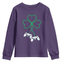 Video Game Lover St Patricks Day with Shamrock Controllers Youth Sweatshirt