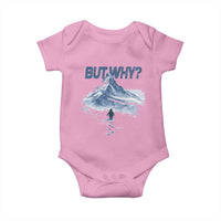 Penguin But Why Baby Onesie Funny Penguin Snowy Mountain Meme