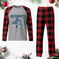 Penguin But Why Plaid Pajama Set Funny Penguin Snowy Mountain Meme
