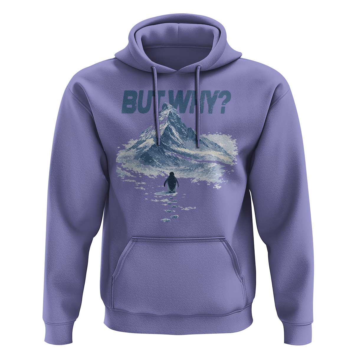 Penguin But Why Hoodie Funny Penguin Snowy Mountain Meme