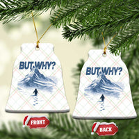 Penguin But Why Ceramic Ornament Funny Penguin Snowy Mountain Meme